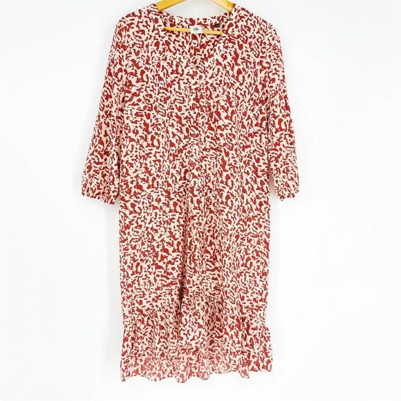 Cabi Natural Rust Button Front Sienna Tie Waist Tunic Dress S - Picture 3 of 10